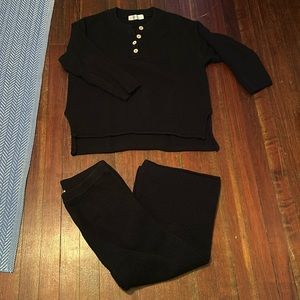 Free People Hailee Sweater Set Black Sz M